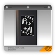 披萨店用海报柱