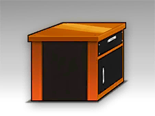 橘色床头柜