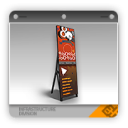 披萨店用落地海报架