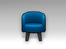 蓝呢绒靠椅（正）