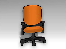 橘色滚轮靠背椅