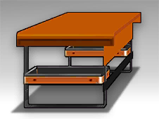 橘色简拼办公桌