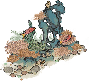 游鱼戏石.png