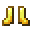 Invicon Golden Boots.png：Minecraft中Golden Boots的精灵图，链接到盔甲，描述：金靴子 穿在脚上时： +1 护甲值