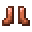 Invicon Copper Boots.png：Minecraft中Copper Boots的精灵图，链接到盔甲，描述：铜靴子 穿在脚上时： +1 护甲值
