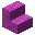 Invicon Magenta Wool Stairs.png：Minecraft中Magenta Wool Stairs的精灵图，链接到羊毛楼梯，描述：品红色羊毛楼梯