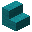 Invicon Cyan Wool Stairs.png：Minecraft中Cyan Wool Stairs的精灵图，链接到羊毛楼梯，描述：青色羊毛楼梯