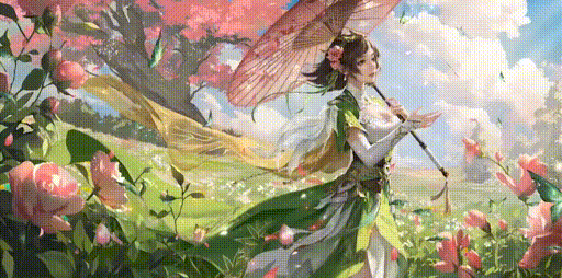 春花恋蝶-大乔 待机动作.gif