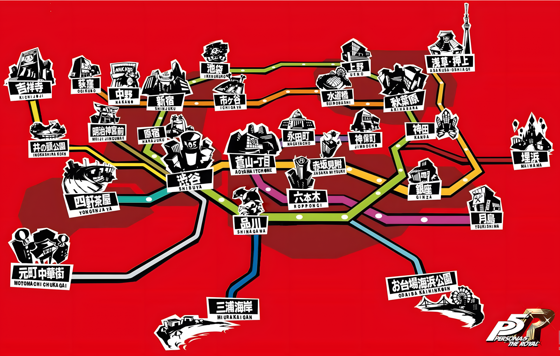 P5R 全街区地图 (来自 BWIKI)