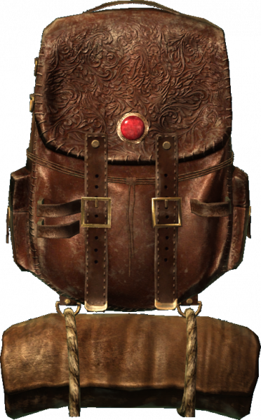 文件:SR-icon-clothing-Fine Leather Backpack with Bedroll.png