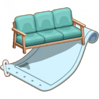 蓝色布艺长沙发图纸