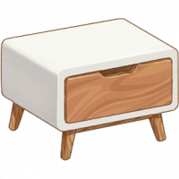 白色方形床头柜