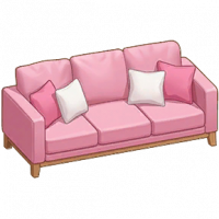 粉色极简三人沙发