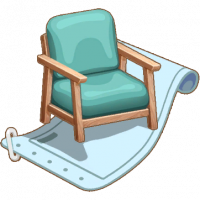 蓝色布艺单人沙发图纸