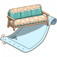 花布蓝色长沙发图纸