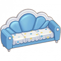 欧式蓝色三人沙发