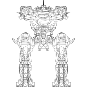 Megalodon Orochi LOD1 line front.svg
