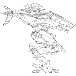 Megalodon Orochi LOD1 line side.svg