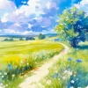 背景·晴云花径图标