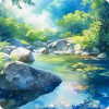 背景·青林寻溪图标