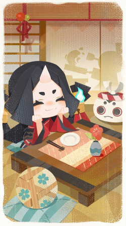 座敷童子炉火旺旺